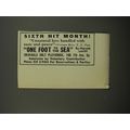 1953 One Foot ot the Sea Play Ad - Sixth Hit Month