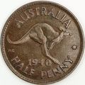 AUSTRALIA 1940 Halfpenny / ½ Penny (Melbourne M...