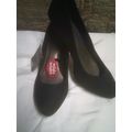 George Abigail black velvet dress shoes heeled ...