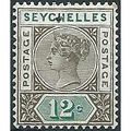 Seychelles 1893 SG23 12c Sepia & Green Mounted ...