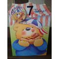 Age 7 Birthday Card with Badge (boys) - 007