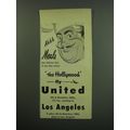 1949 United Air Lines Ad - Ahh Meals more delic...