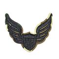 Military Style Iron On Patch Shield & Wings Cam...