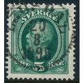 Sweden Facit 0052c/Scott 56a, 5ö blue-green Osc...