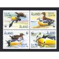 Aland Is. Birds WWF Steller's Eider 4v Block of...