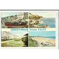 Yorkshire FILEY Multi-View Postcard by Dennis (...
