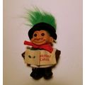 Vintage Russ 5" Christmas Caroler Troll Green Hair