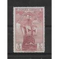 Spain.SG596 5c The Santa Maria (Purple).Mounted...