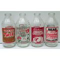 Vintage advertising Milk Bottles 1980's x 4 M8