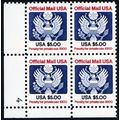 O133, Mint VF NH $5 Official Plate Block - Stua...
