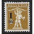 SWITZERLAND 1915 1c on 2c BROWN WILLIAM TELL SG...