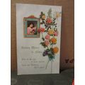 BIRTHDAY Wishes used antique postcard by Solomo...