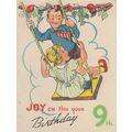 Childrens Playground Swing Antique Birthday Card