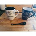 Pair of Croatia mugs with spoon