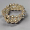 Double Stranded Faux Pearl Bead Stretch Bracelet