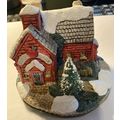 Schoolhouse Christmas Village Decoration 4"