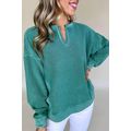 Skobeloff Solid Color Notched Neck Drop Shoulde...