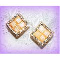 Must Have Designer Square Cream Clear Crystal G...