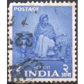 India 1955 - SG358 - 2a blue - Woman Spinning -...