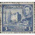 CYPRUS, King George VI, Kolossi Castle, blue 1942, 3piastre