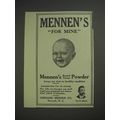 1913 Mennen's Borated Talcum Powder Ad - For Mine