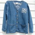 Womens HAIKS L Large Blue Jean Blazer Jacket Lo...