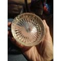 Small Glass Trinket Dish/ashtray. Silver Plate ...