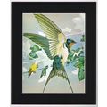 Swallow Mounted Bird Picture Print Black 10 inc...