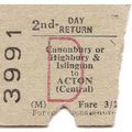 B.T.C. Edmondson Ticket - Canonbury or Highbury...