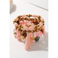 Pink 4Pcs Butterfly Star Pendant Tassel Beaded ...