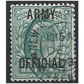 1902 O48 1/2d Blue-Green Army Official Fine Used