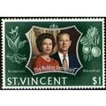 St Vincent 1972 Royal Silver Wedding $1 Unmount...
