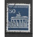 GERMANY 1966 BUILDINGS 50pf BLUE BRANDENBURG GA...