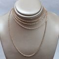 Diamond Cut Fine Rock Chain 36" Long Rose Gold ...