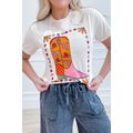 White Floral Cowgirl Boots Printed Casual T Shirt