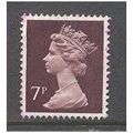X875 7p Purple-Brown (1 Centre Band).Fine Used.14a