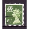 GREAT BRITAIN WALES 1976 SG W 26 8 1/2p GREEN F...