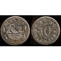 Malta Ten Cents 1972 Barge and Dolphins Used 10...