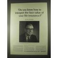 1967 Northwestern Mutual Life Ad - The Face Value