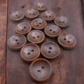 18mm Brown Wooden Buttons 2 Hole Oval Sewing Kn...