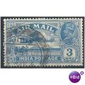 India 1929 SG221 3a Blue AIR MAIL Fine Used.