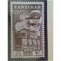 Zanzibar 1964 20s Sepia T56 Jamhuri O/p Unmount...