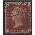 1858 SG43 1d Red Plate 152 Good Used "HF".