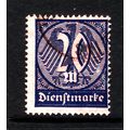 GERMANY 1923 OFFICIAL SG O251 20M BLUE / CARMIN...