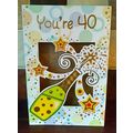 3D Card You're 40 - Glitter Card - Free Postage...