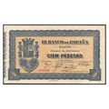 Spain 1937 [BLL] 100 pesetas. Bank of Spain. Gi...