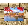 Seoul South Korea Laser Engraved Wood Picture F...