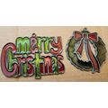 Set of 2 Christmas Sun Catchers Wreath & Merry ...