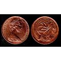 Australia Two Cent 1980 Used Coin Frilled neck-...