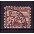 MALTA 1901 SG31 1/4d BROWN FINE USED #1